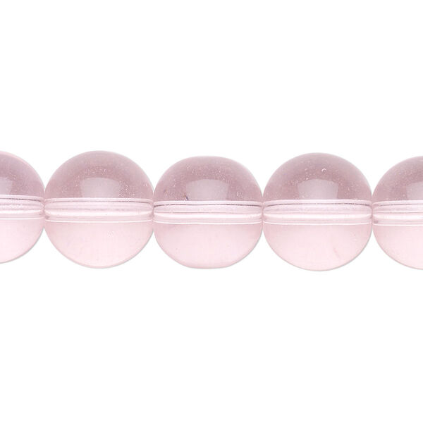 Bead, glass, pink, 12mm round. Sold per 36-inch strand. image number 0