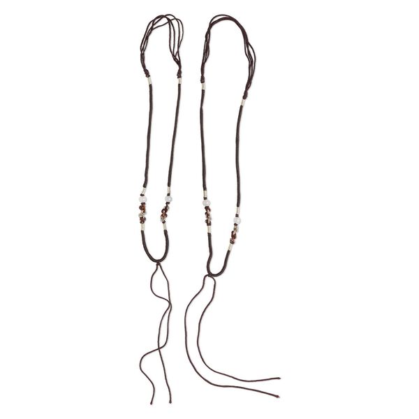 Imitation silk / jadeite 1pkg2, macramé necklace cord adjustable 20 inch / 5.5 inch dangle 2-3.5mm image number 0