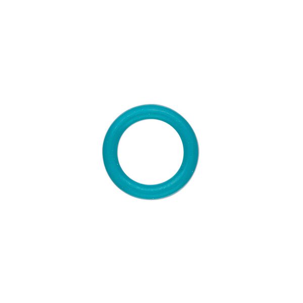 Component, Oh! Ring™, silicone, turquoise blue, 15mm round with 10mm hole. Sold per pkg of 100. image number 0