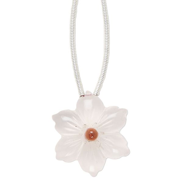Quartz / rose quartz 1pkg1, hand-cut top-drilled double-sided carved flower bead natural 20mm image number 0