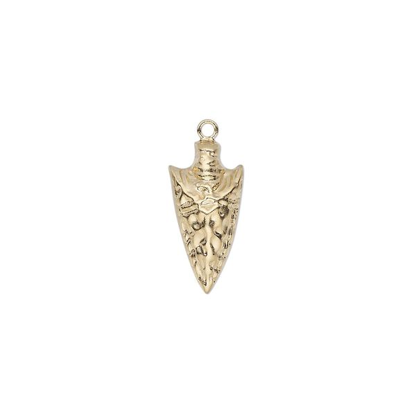 Charm, 14Kt gold-filled, 16x8mm single-sided arrowhead. Sold individually. image number 0