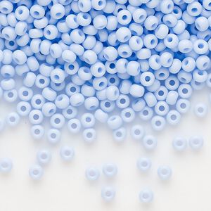 Seed bead, Preciosa Ornela, glass, opaque light blue, #8 rocaille. Sold per 500-gram pkg.