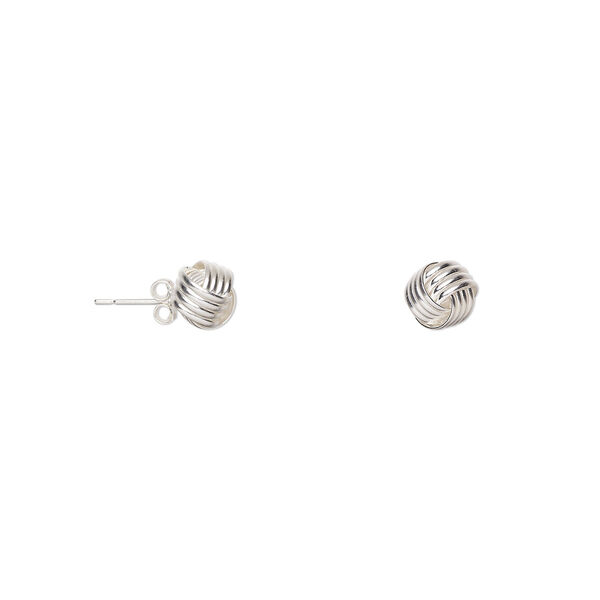 Earstud, sterling silver, 9mm fancy knot with post. Sold per pair. image number 0