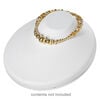 Display, necklace, leatherette, pkg/1, 5-1/2 x 4-3/4 x 2-1/2 inches, white. image number 4
