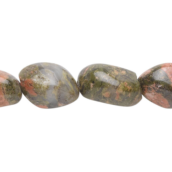 Unakite 1pkg1, tumbled nugget bead natural B grade, 15.5-16 inch medium image number 0