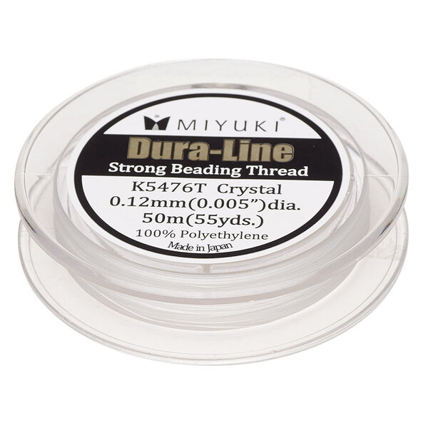 Thread, Miyuki Dura-Line, gel-spun polyethylene, crystal, 0.12mm diameter, 12-pound test. Sold per 50-meter spool. image number 0
