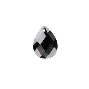 Drop, cubic zirconia, black, 16x12mm hand-faceted teardrop, Mohs hardness 8-1/2. Sold per pkg of 2.