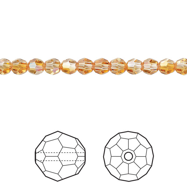 Bead 1pkg144 dark orange (HICT), Crystal Passions® 4mm round 5000 image number 0