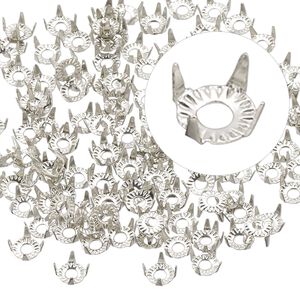 Rhinestone setting, silver-finished steel, 5x2.5mm 4-prong round, fits 4mm rhinestone. Sold per pkg of 135.