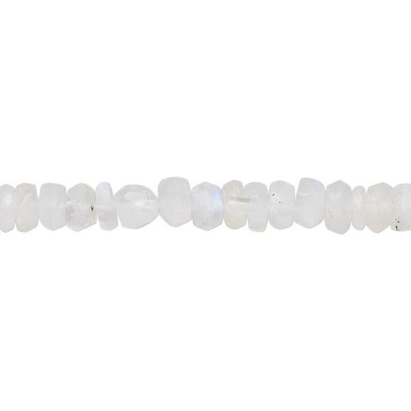Rainbow moonstone 1pkg1, hand-cut tumbled faceted rondelle bead natural C- grade, 13 inch 5x3mm-6x3mm image number 0