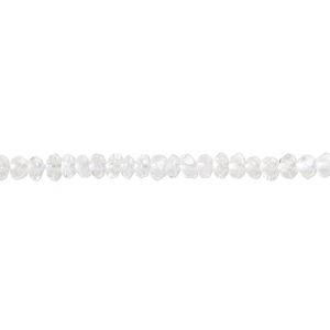 Quartz crystal 1pkg1, hand-cut faceted rondelle bead natural 15.5-16 inch 3x2mm-4x3mm