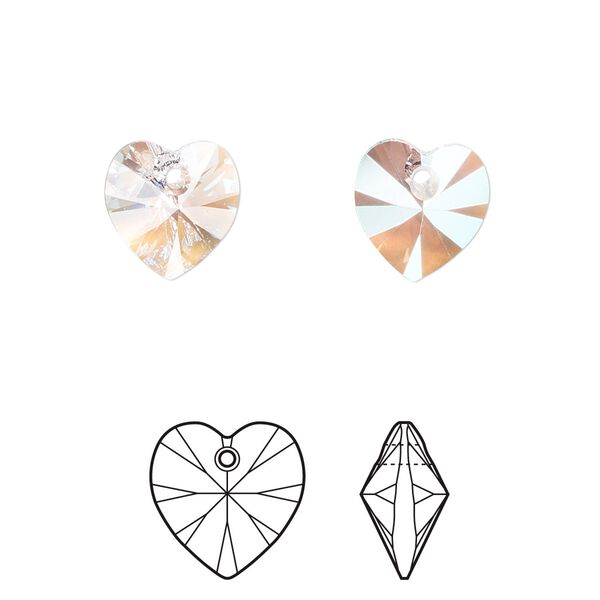 Drop 4pk crystal shimmer, Crystal Passions® 10mm pendant heart 6228 image number 0