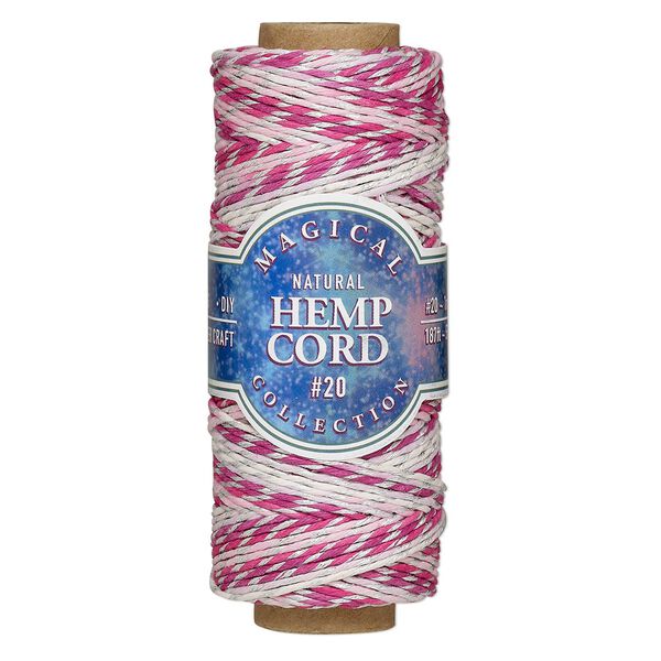 Cord, Hemptique®, variegated polished hemp, fairy, 1mm diameter, 20-pound test. Sold per 187-foot spool. image number 0
