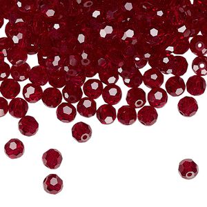 Bead 144pk Siam, Preciosa Czech crystal 4mm round