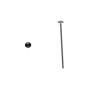 Head pin, silver-plated brass and epoxy, black, 24mm with 3mm round head, 21 gauge. Sold per pkg of 6.