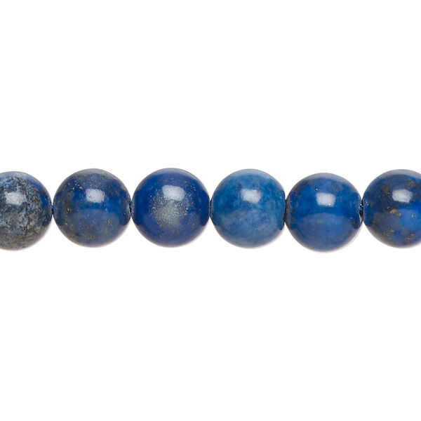 Bead, lapis lazuli (dyed), 7-9mm round, C grade, Mohs hardness 5-6. Sold per 15-inch strand, approximately 50 beads. image number 0