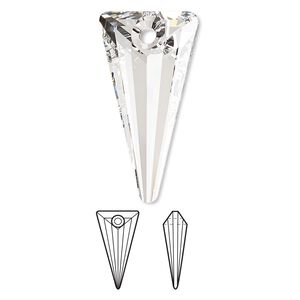 Drop 36pk crystal, Swarovski® 28x14mm pendant spike 6480