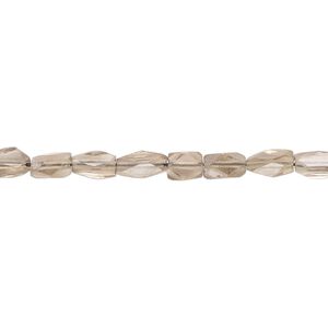 Smoky quartz 1pkg1, hand-cut faceted flat nugget bead 14 inch mini