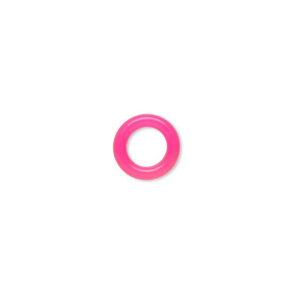 Component, Oh! Ring™, silicone, neon pink, 10mm round with 6mm hole. Sold per pkg of 300. image number 0