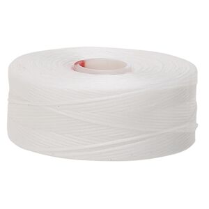 Thread, C-Lon®, nylon, white, size D. Sold per pkg of (2) 78-yard bobbins.