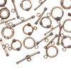 Clasp mix toggle 1pkg1 15-20x17mm round, 50 grams antiqued copper 1-strand image number 0