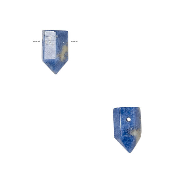 Sodalite 1pkg2, hand-cut top-drilled point bead natural B grade, 11x5mm-13x6mm image number 0