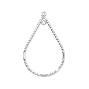 Focal, sterling silver-filled, 30x20mm open teardrop with 2 loops. Sold individually.