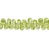 Peridot (natural) 1pkg1, hand-cut top-drilled faceted puffed teardrop bead natural, 8 inch 6x4mm image number 1