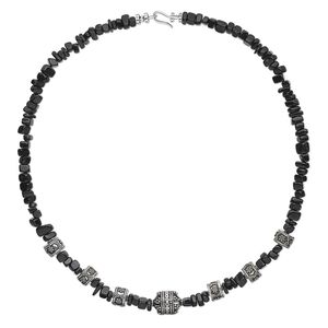 Necklace, One of a Kind Jewelry, blackstone (dyed) and sterling silver, 18 inches. Only one available.