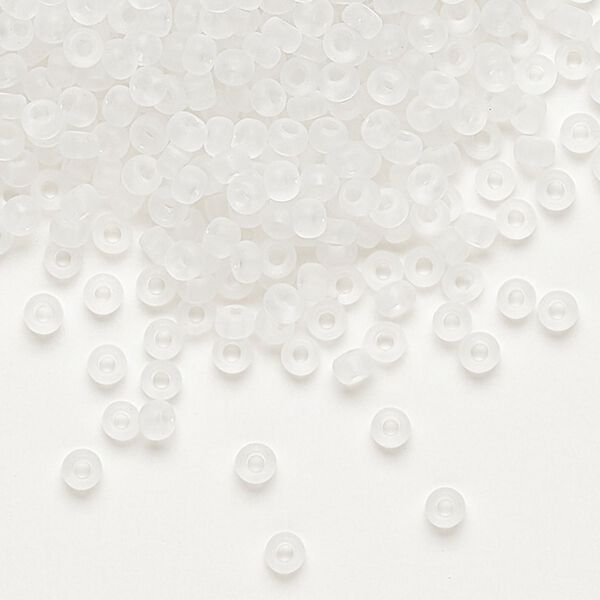 Seed bead, Preciosa Ornela Czech glass, pkg/500g, #8 rocaille, translucent matte clear, (00050). image number 0