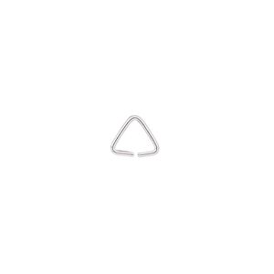 Jump ring, sterling silver, 7.5mm triangle, 5.2mm inside diameter, 20 gauge. Sold per pkg of 10.