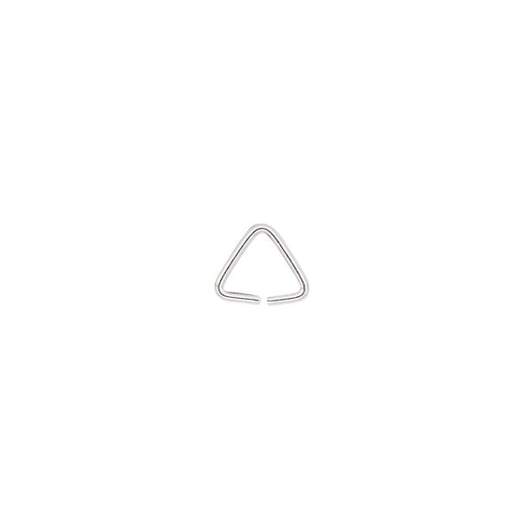 Jump ring, sterling silver, 7.5mm triangle, 5.2mm inside diameter, 20 gauge. Sold per pkg of 10. image number 0
