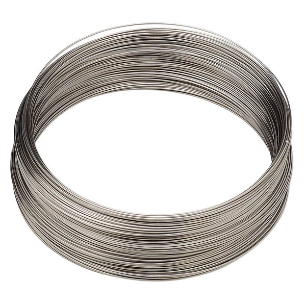 Wire, stainless steel, half-hard, round, 28 gauge. Sold per pkg of 55 feet. image number 0