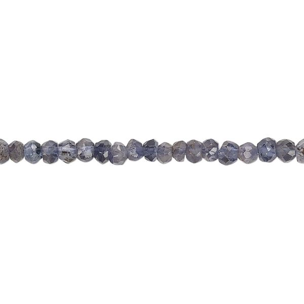 Iolite 1pkg1, hand-cut faceted rondelle bead natural 13 inch 3x2mm-4x3mm image number 0