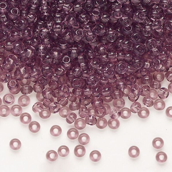 Seed bead, Preciosa Ornela Czech glass, pkg/500g, #8 rocaille, transparent light amethyst, (20010). image number 0