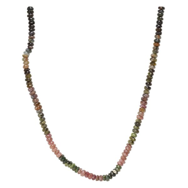 Multi-tourmaline 1pkg1, hand-cut faceted rondelle bead natural 13 inch 5x3mm-6x5mm image number 0