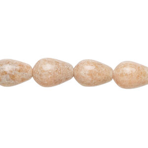 Pink calcite 1pkg1, teardrop bead natural, 15 inch 11x8mm-12x9mm