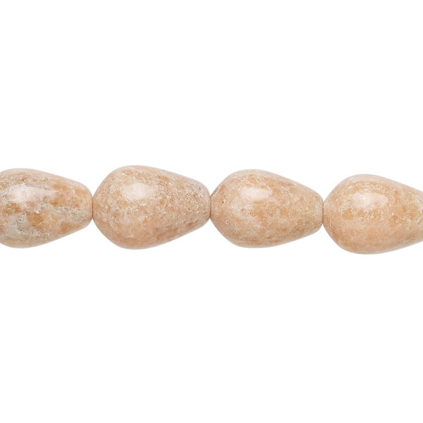 Pink calcite 1pkg1, teardrop bead natural, 15 inch 11x8mm-12x9mm image number 0