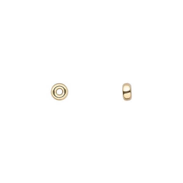 Bead, 14Kt gold, 4x2mm rondelle. Sold per pkg of 10. image number 0