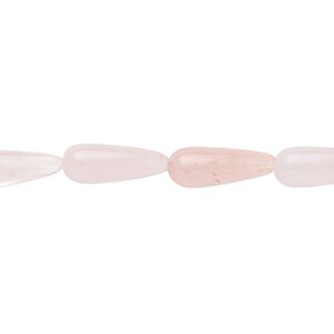 Rose quartz 1pkg1, teardrop bead natural 15.5-16 inch 14x5mm