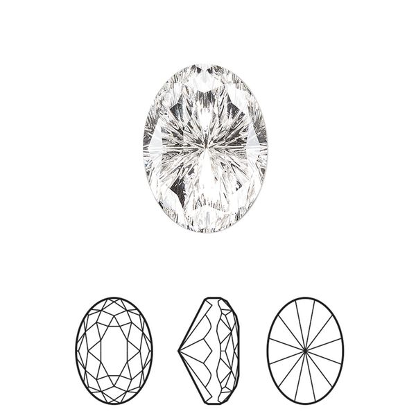 Fancy stone 1pk crystal foil back, Crystal Passions® 18x13mm magical oval 4160 image number 0