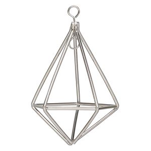 Wire frame, imitation rhodium-finished steel, 4x2-inch teardrop. Sold individually.