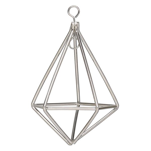 Wire frame, imitation rhodium-finished steel, 4x2-inch teardrop. Sold individually. image number 0