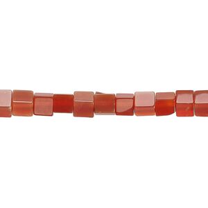 Carnelian 1pkg1, cube bead 15.5-16 inch 4mm