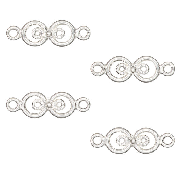 Link 1pkg4, JBB Findings, sterling silver, 13x6mm double-sided circles. image number 0