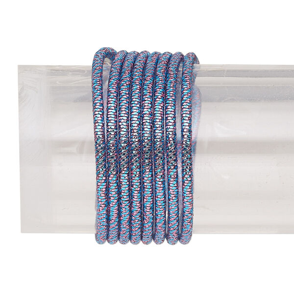 French wire, anodized copper, blue and purple, 1.5mm tube. Sold per 20-gram pkg. image number 0