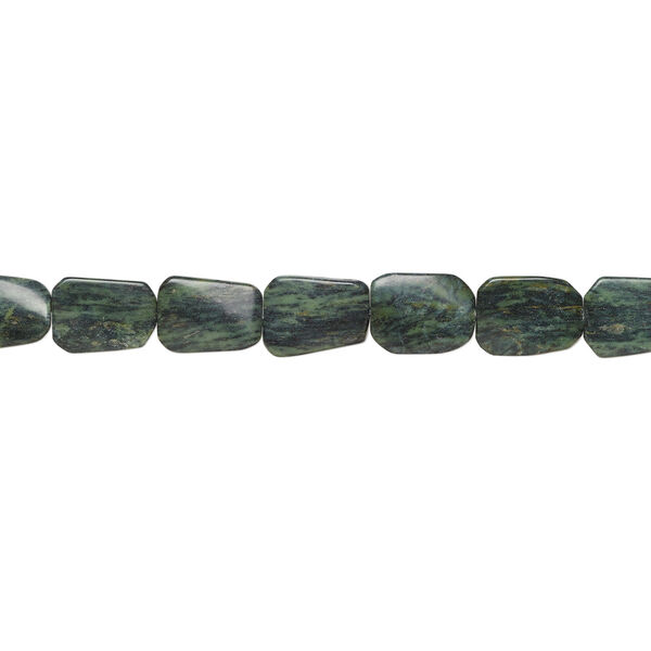 Serpentine 1pkg1, twisted flat freeform bead natural, 15 inch 30x24mm-36x28mm dark image number 1