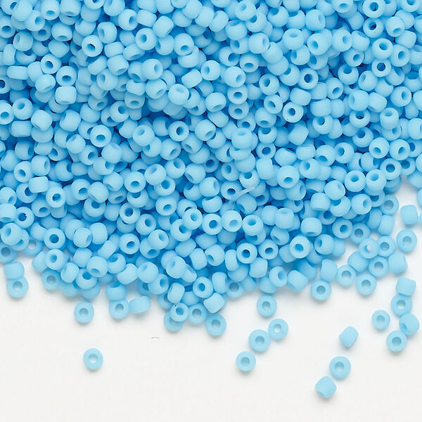 Seed bead, Dyna-Mites™, glass, pkg/40g, #11 round, opaque matte aqua, (742MA 11/0 RR). image number 0