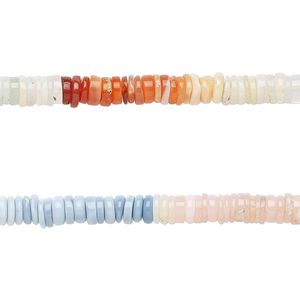 Multi-opal 1pkg1, hand-cut rondelle bead natural 8 inch 3x1mm-4x1mm