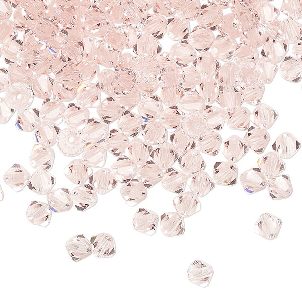 Bead 48pk light rose, Preciosa Czech crystal 4mm bicone image number 0